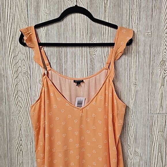 Torrid Washable Crinkle Gauze V-Neck Ruffle Strap Tank Women's Plus Size 1X NWT - Picture 2 of 9